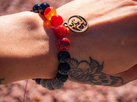 Carnelian Om Crystal Bracelet