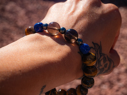 Mens Tiger Eye Crystal Bracelet